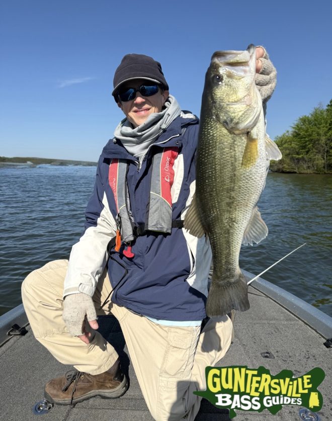 Big Bass From Lake Guntersville while fishing with Capt Jim Leary of Guntersville Basd Guides during the spring