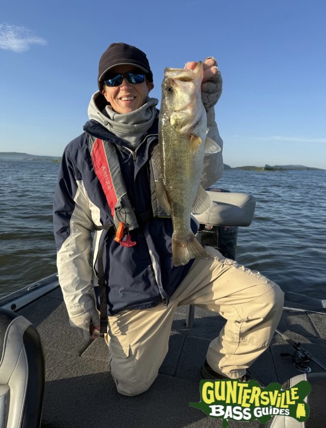Big Bass From Lake Guntersville while fishing with Capt Jim Leary of Guntersville Basd Guides during the spring