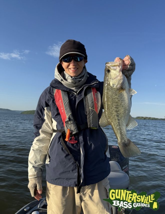 Big Bass From Lake Guntersville while fishing with Capt Jim Leary of Guntersville Basd Guides during the spring