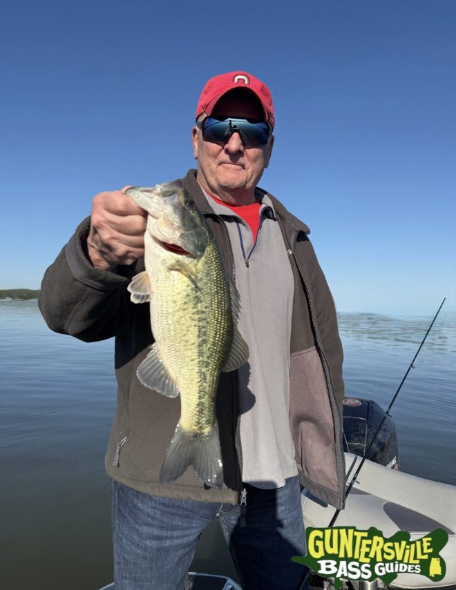 Big Bass From Lake Guntersville while fishing with Capt Jim Leary of Guntersville Basd Guides during the spring