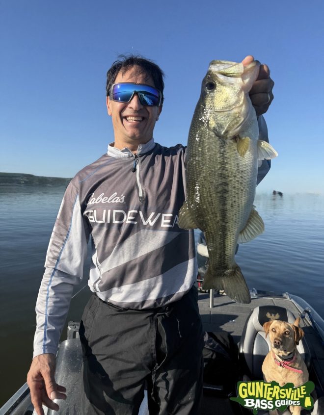 Big Bass From Lake Guntersville while fishing with Capt Jim Leary of Guntersville Basd Guides during the spring