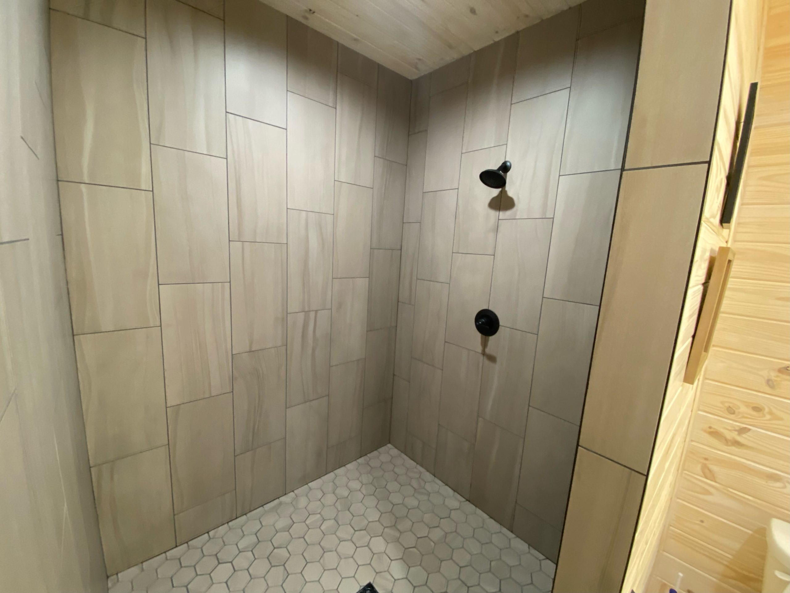 Barndominium walk-in shower