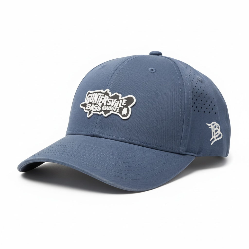 Guntersville Bass Guides orian hat black and white logo