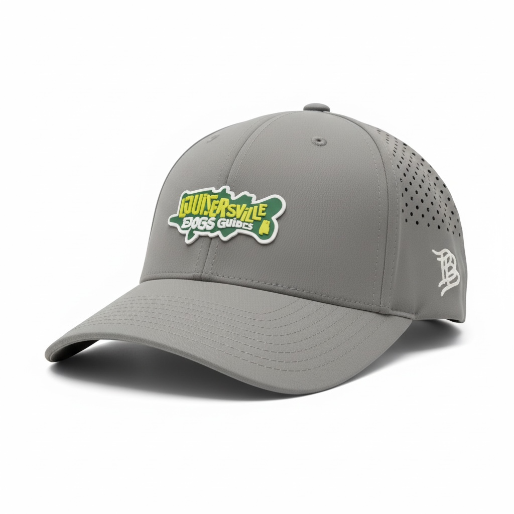 Guntersville Bass Guides Branded Bills slate hat with colored logo