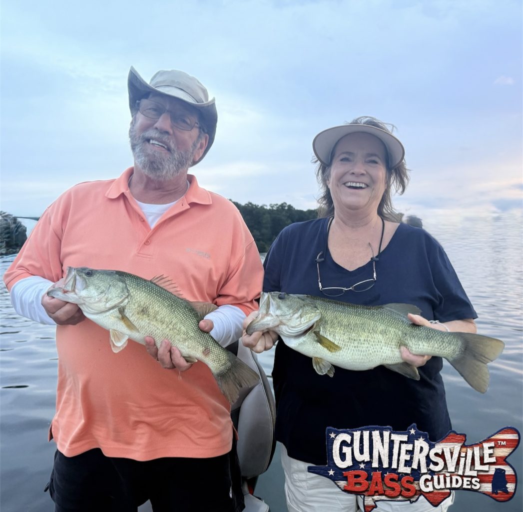 Lake Guntersville bass fishing double up