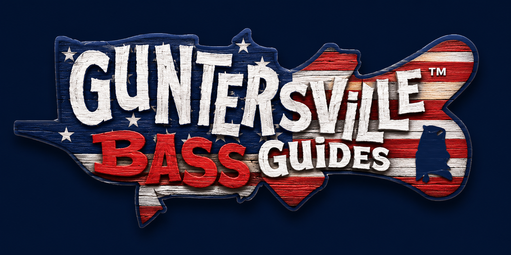 Guntersville Bass Guides American flag logo
