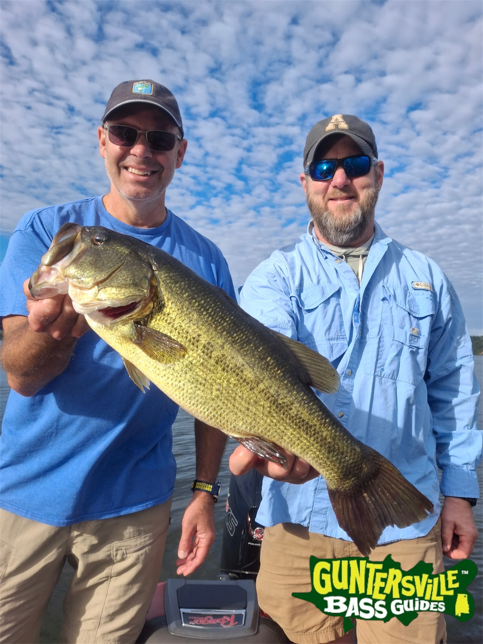 Large Lake Guntersville fall bass caught during an October guide trip
