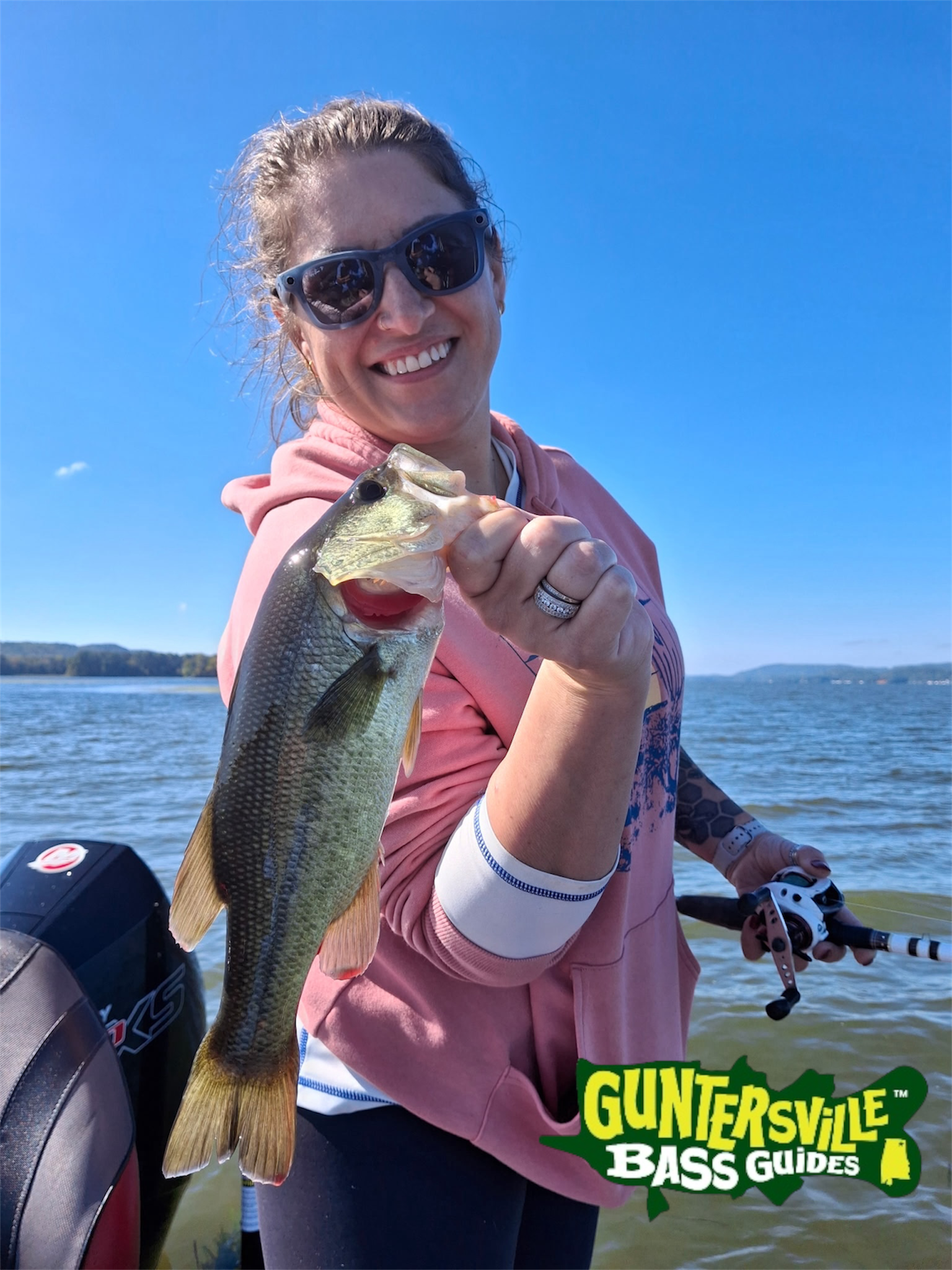 Corrie with Lake Guntersville bass