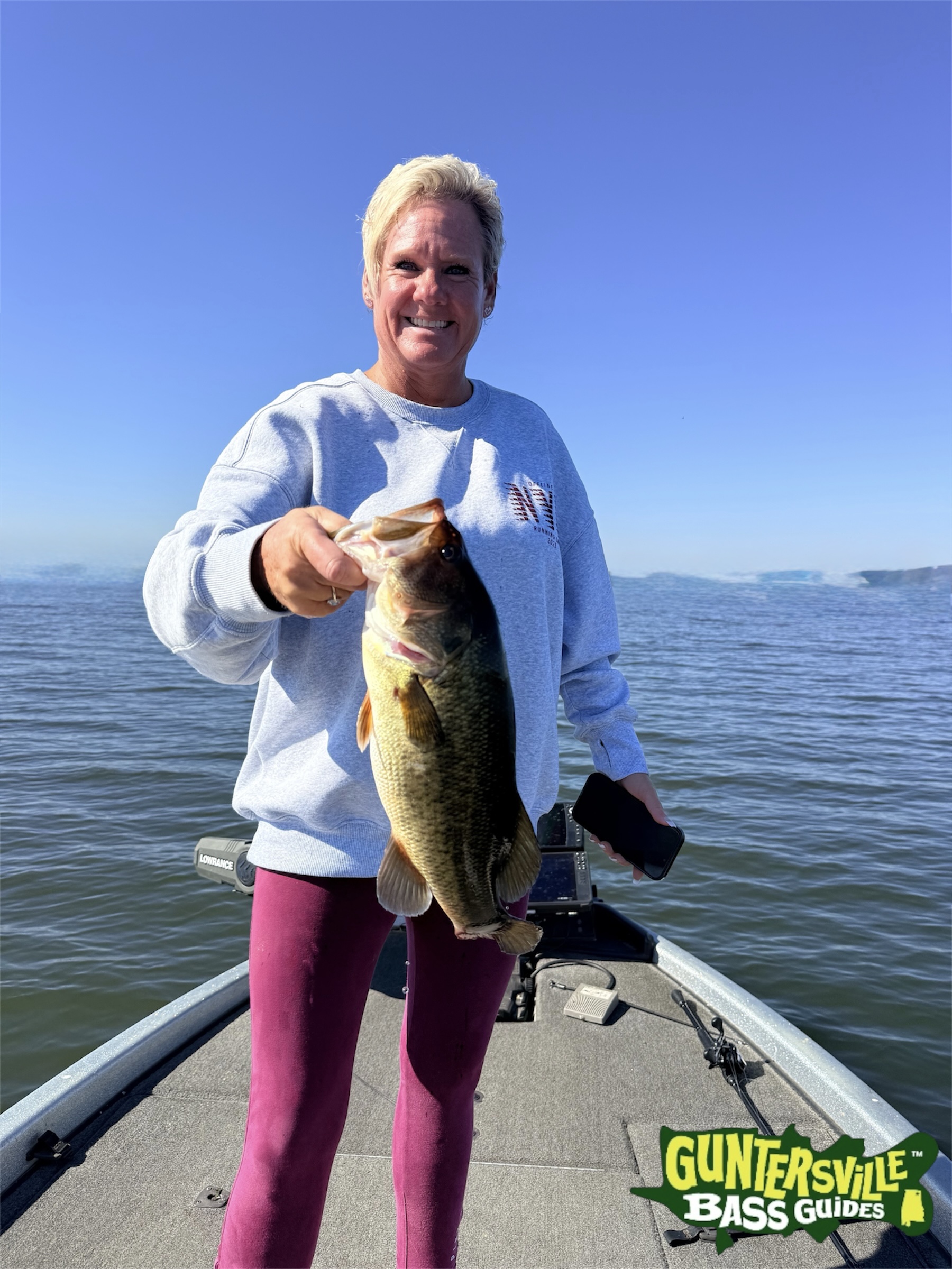 Theresa with Lake Guntersville bass