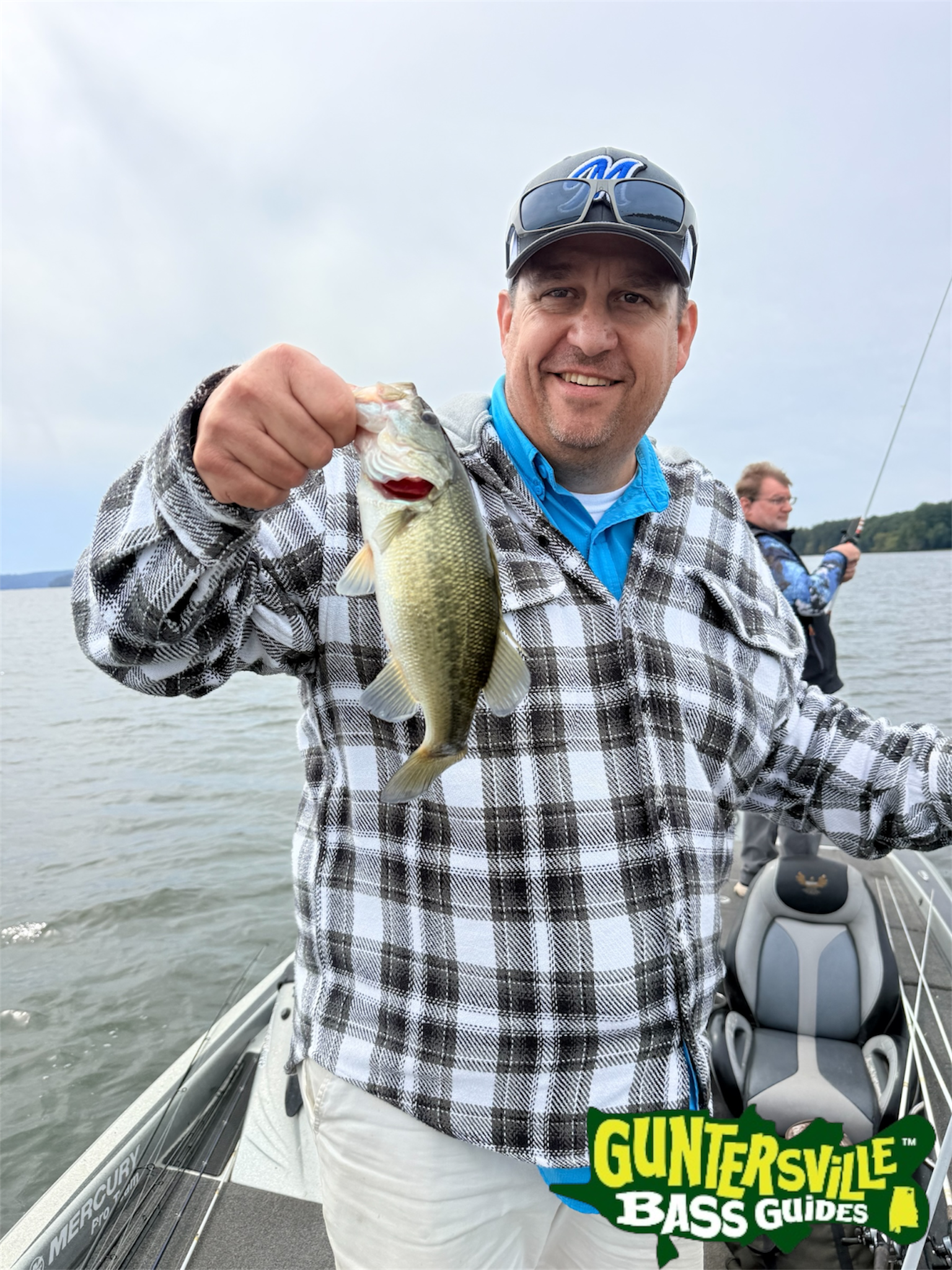 Two bass caught together on Lake Guntersville